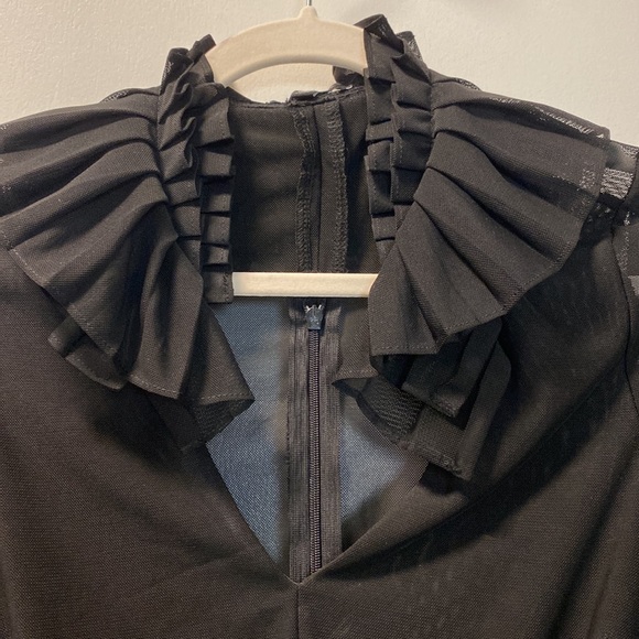 DRESS TOP (BLACK SEMI SHEER) - Picture 6 of 10